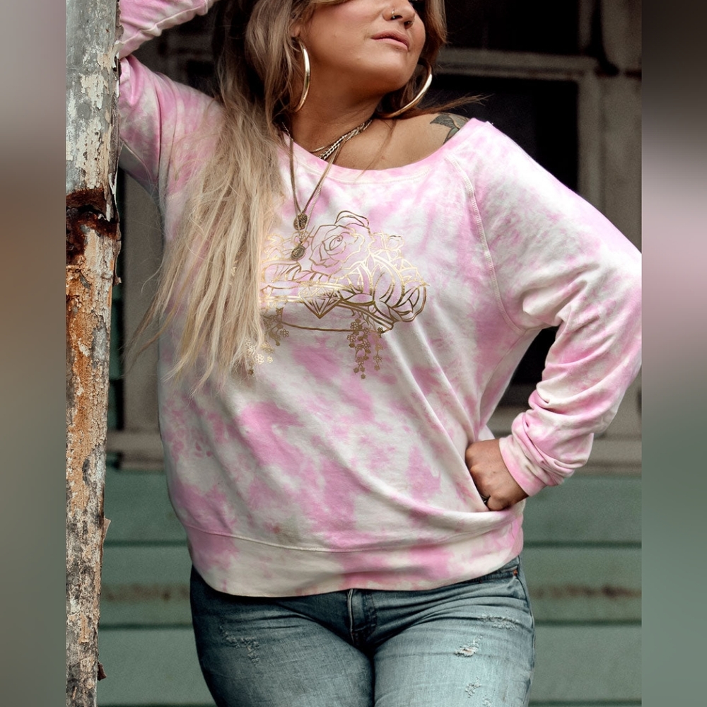 Queen the Label Goldypop Pink Tie-dye Sweatshirt by Constance Hall